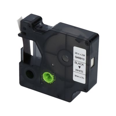 Huismerk Dymo 40913 (S0720680) Tape Zwart op wit (9 mm)