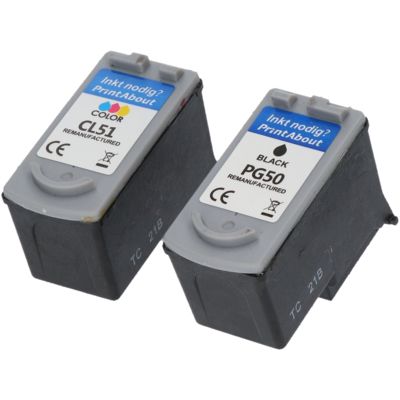 Huismerk Canon PG-50 / CL-51 Inktcartridge Zwart + 3 kleuren Voordeelbundel