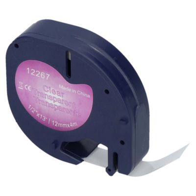 Huismerk Dymo 12267 (S0721530) Tape Zwart op transparant (12 mm)