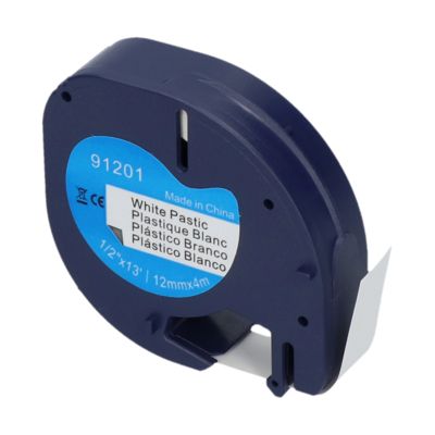 Huismerk Dymo 91201 (S0721610) Tape Zwart op wit (12 mm)