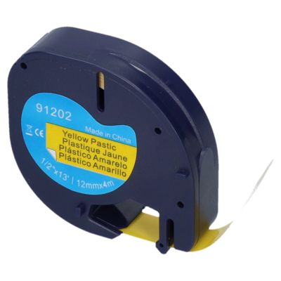 Huismerk Dymo 91202 (S0721620) Tape Zwart op geel (12 mm)